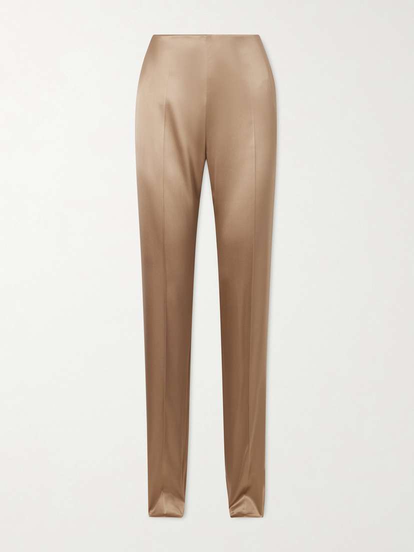 Valentino Garavani Silk-blend Duchesse Straight-leg Pants
