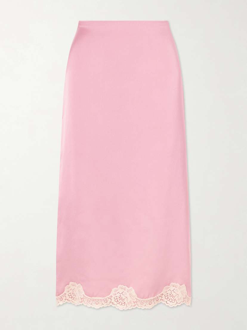 Valentino Garavani Lace-trimmed Cady Midi Skirt