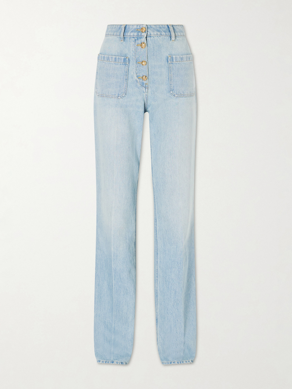 Valentino High-rise Straight-leg Jeans In Blue