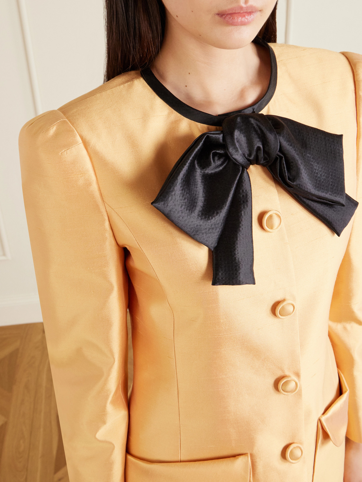 Garavani - Bow-Detailed Silk Shantung Jacket