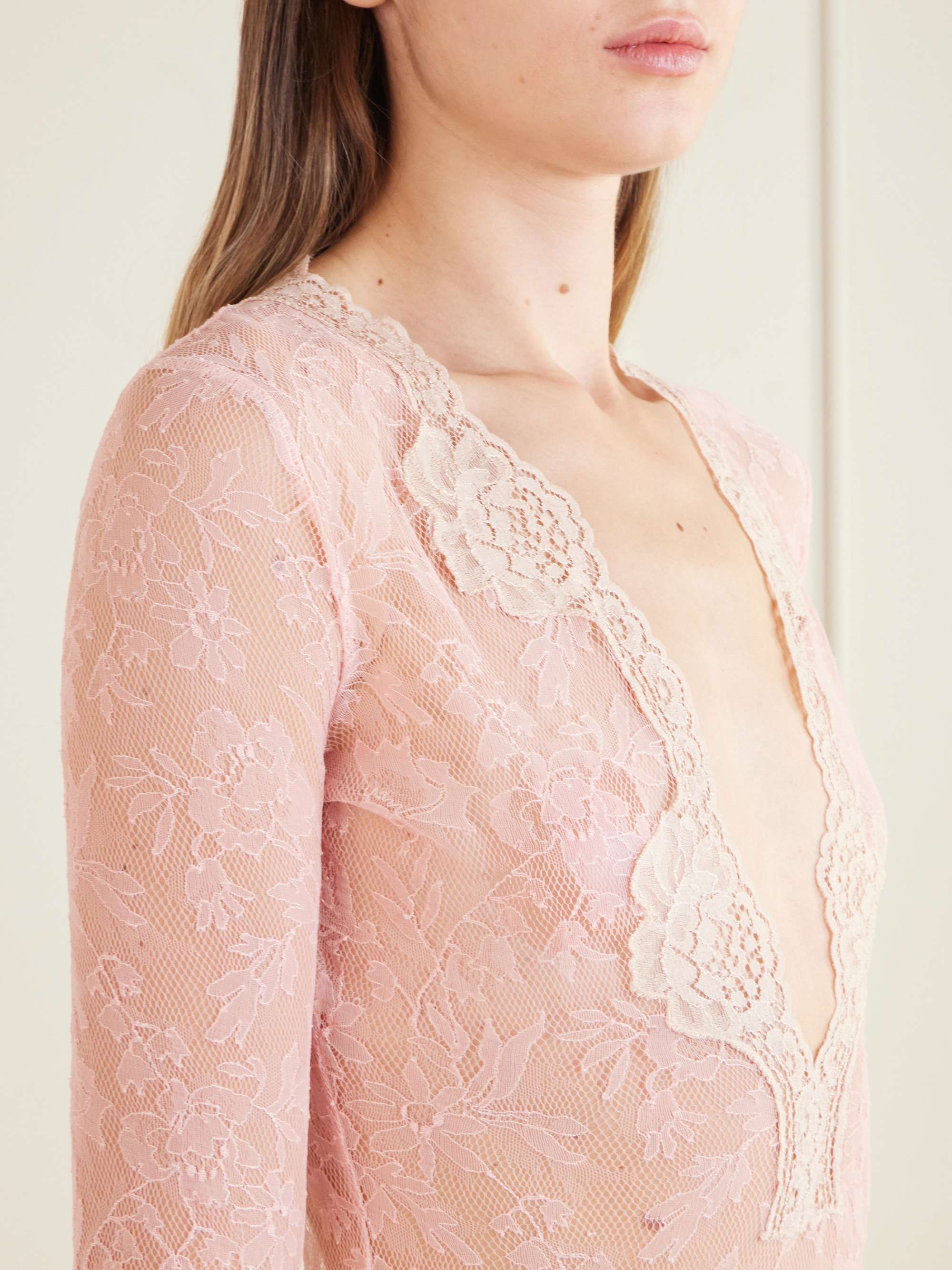 VALENTINO GARAVANI Stretch-lace bodysuit | NET-A-PORTER