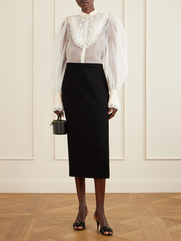 Valentino Garavani Virgin wool-crepe midi skirt
