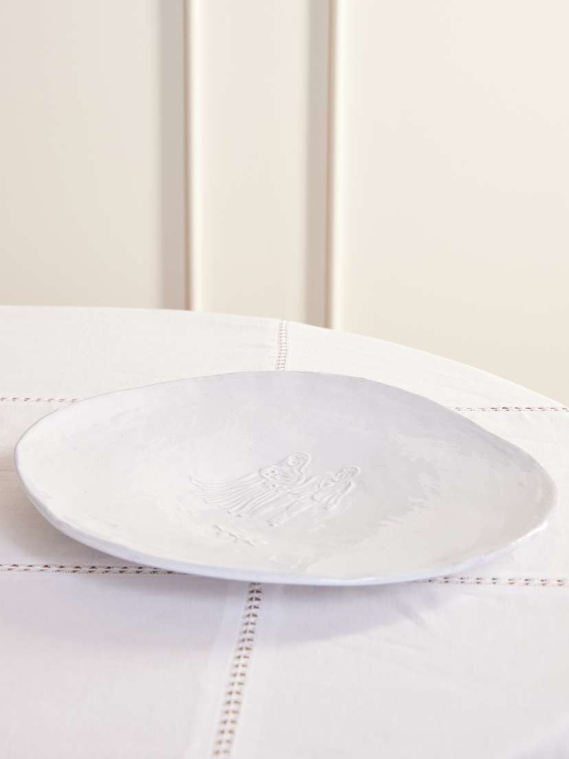 Astier De Villatte Wedding Engraved Ceramic Platter