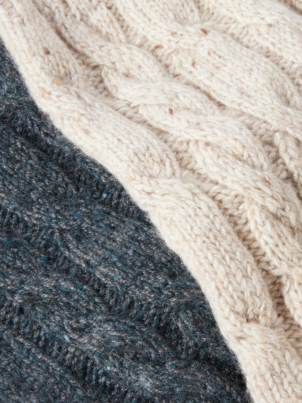 Johnstons Of Elgin Set Of Two Cable-knit Cashmere-blend Socks In Multi