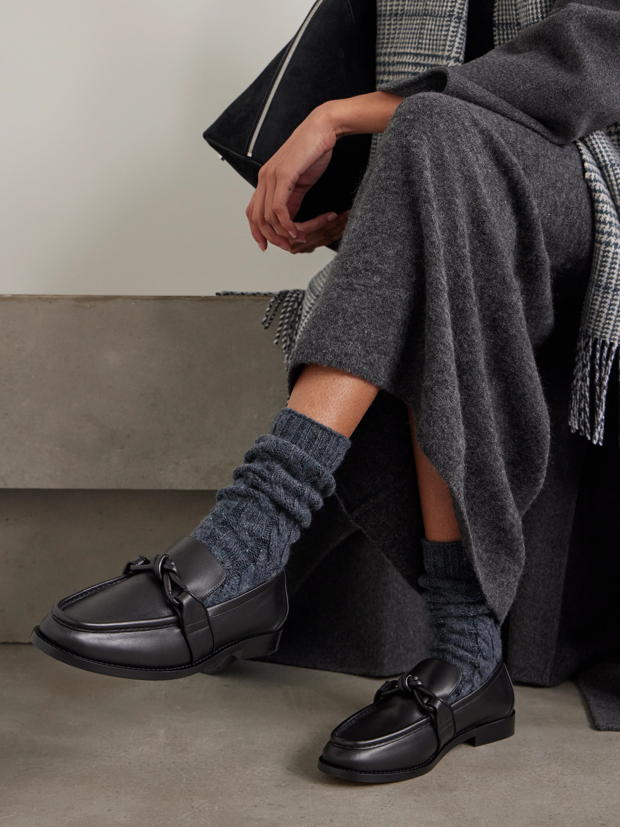 Johnstons Of Elgin Set Of Two Cable-knit Cashmere-blend Socks In Multi