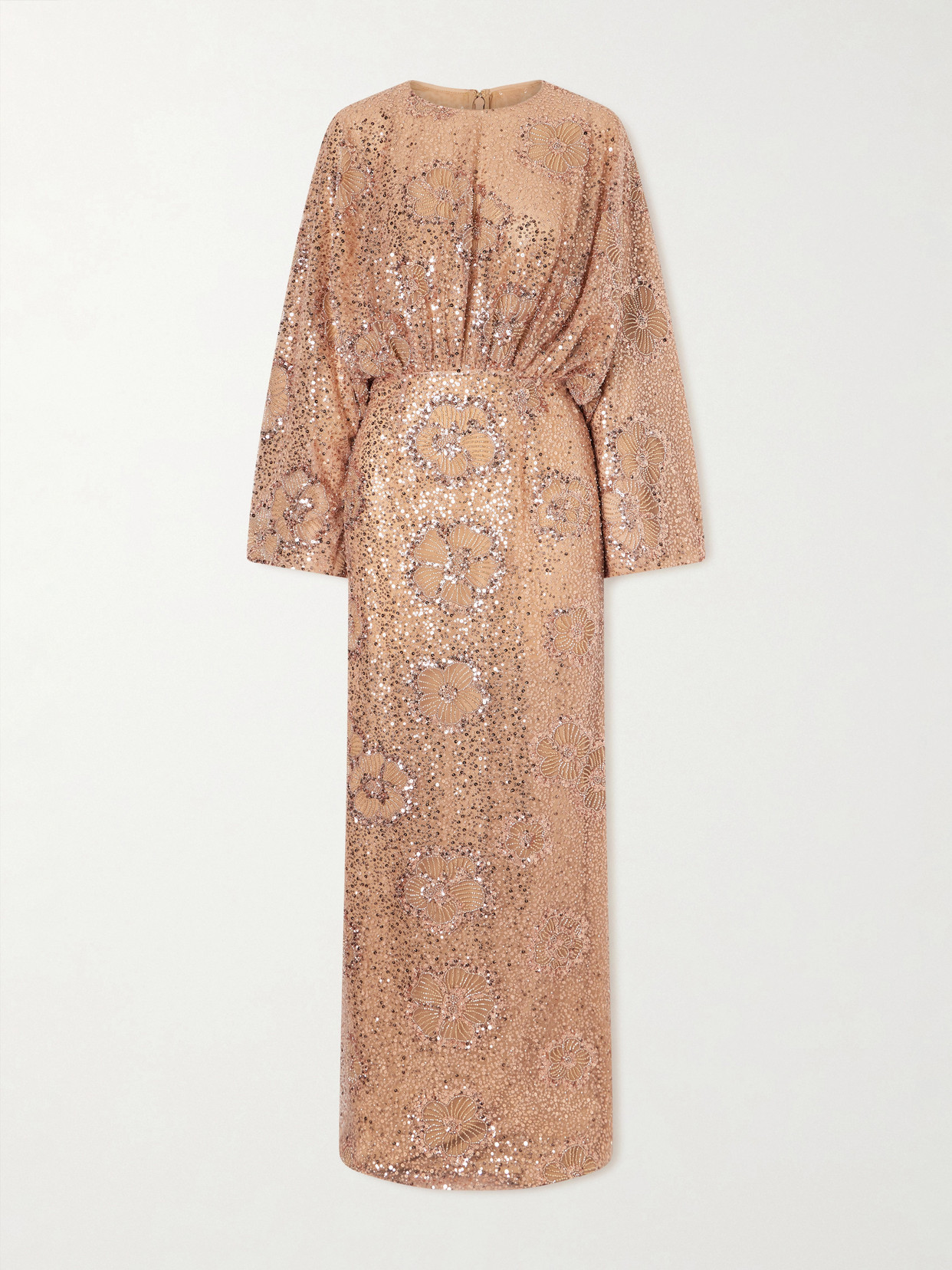 Elie Saab Embellished Silk-blend Tulle Gown In Brown