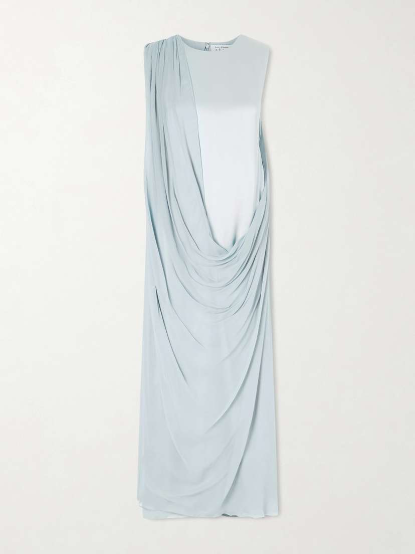 Abadia Rand Draped Silk-satin And Chiffon Gown