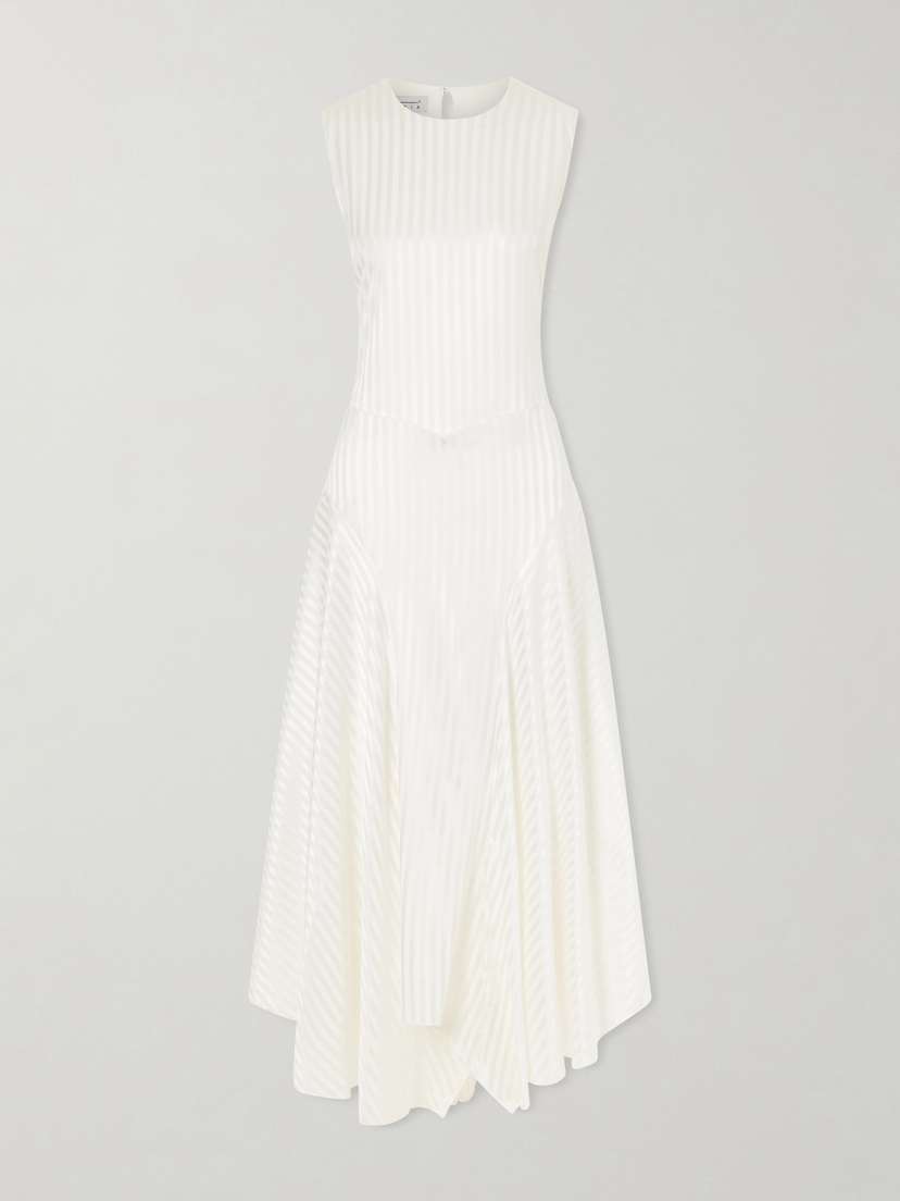 Abadia Striped Stretch-silk Satin Maxi Dress