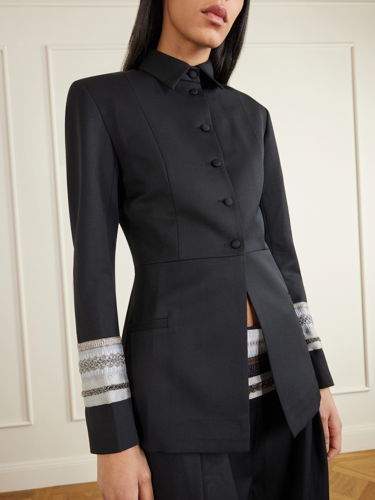 Grosgrain-Trimmed Wool-Blend Twill Jacket