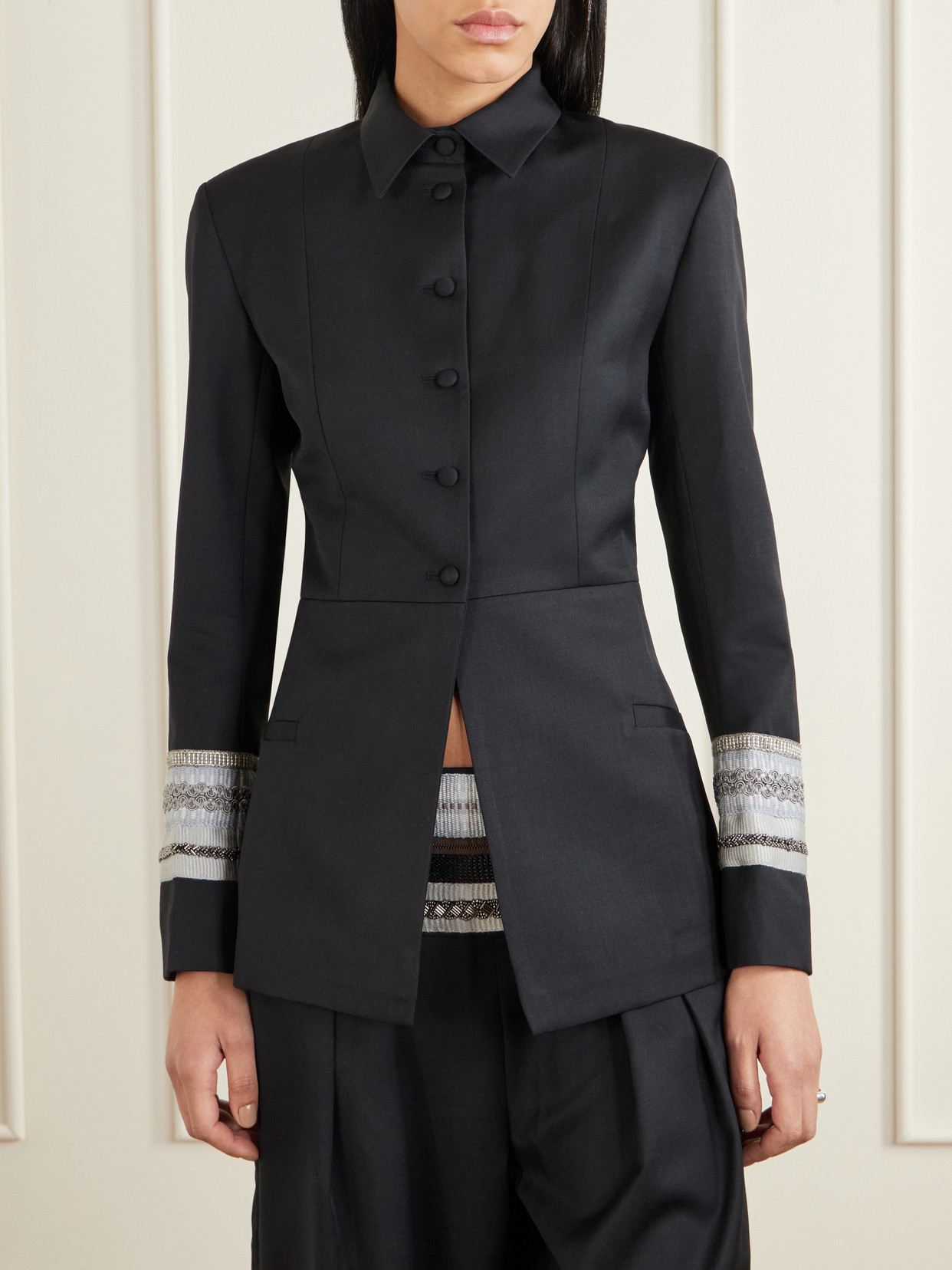 Grosgrain-Trimmed Wool-Blend Twill Jacket