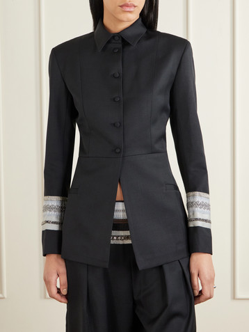 Abadia Grosgrain-trimmed wool-blend twill jacket