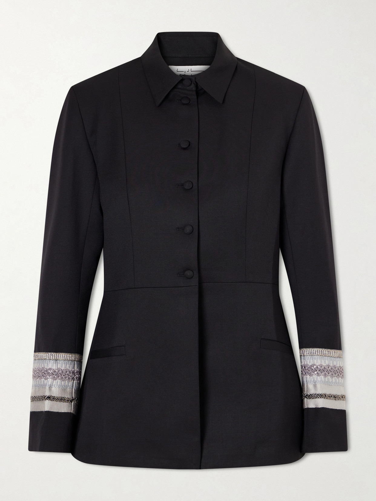 Abadia Grosgrain-trimmed Wool-blend Twill Jacket In Black
