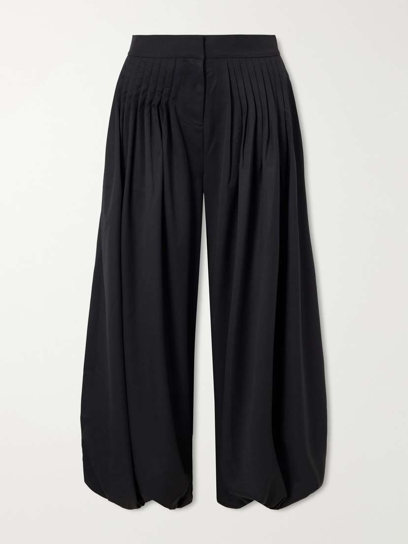 Abadia Sherwal Pleated Wool-blend Twill Tapered Pants