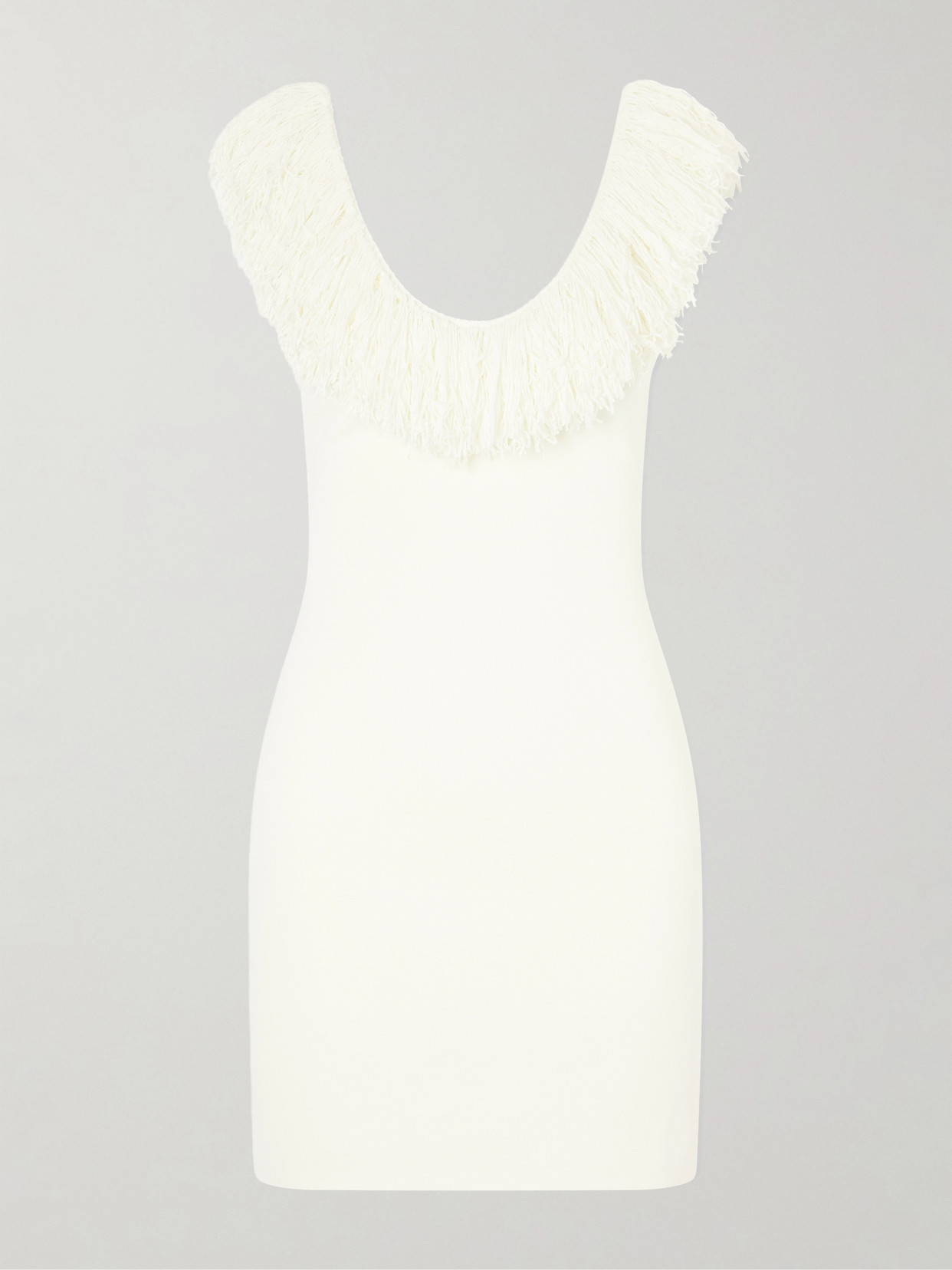 Sir Marcelline Fringed Stretch-knit Mini Dress In Red