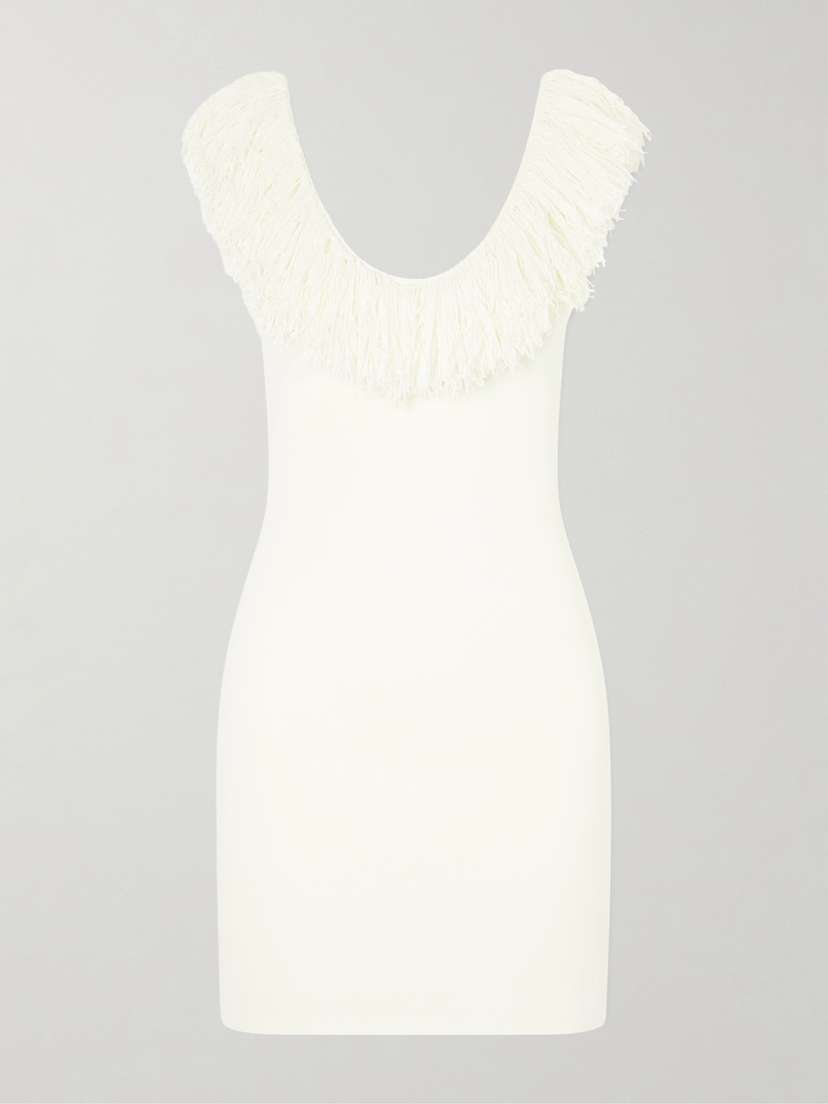 SIR. Marcelline Fringed Stretch-knit Mini Dress