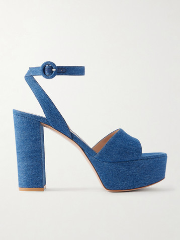 GIANVITO ROSSI 70 denim platform sandals