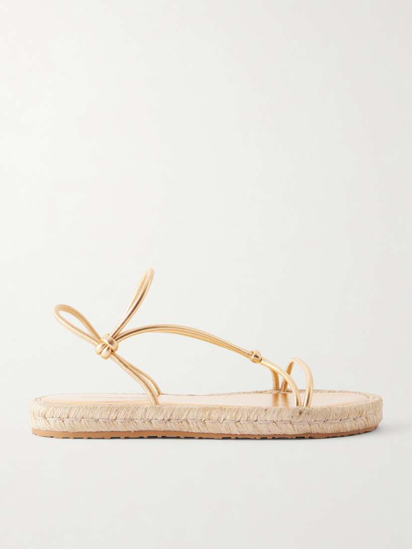 Gianvito Rossi Metallic Leather Espadrille Sandals