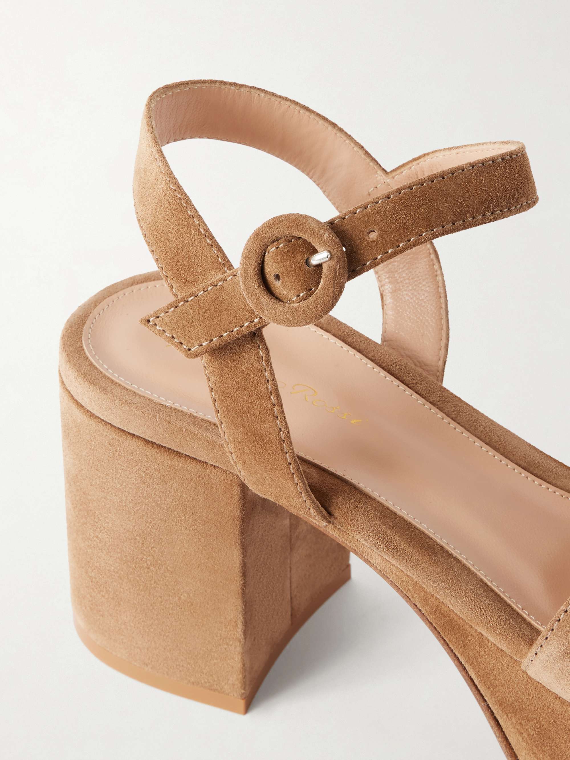 GIANVITO ROSSI Carol 35 suede platform sandals | NET-A-PORTER