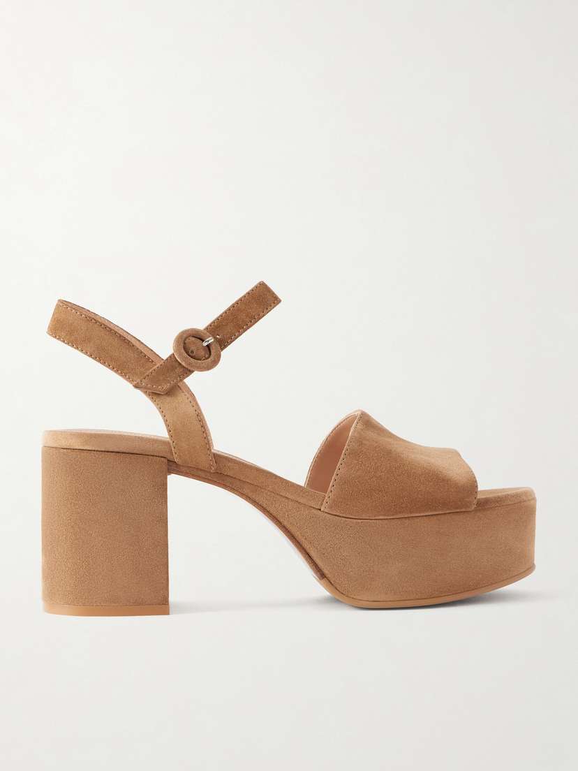 Gianvito Rossi Carol 35 Suede Platform Sandals