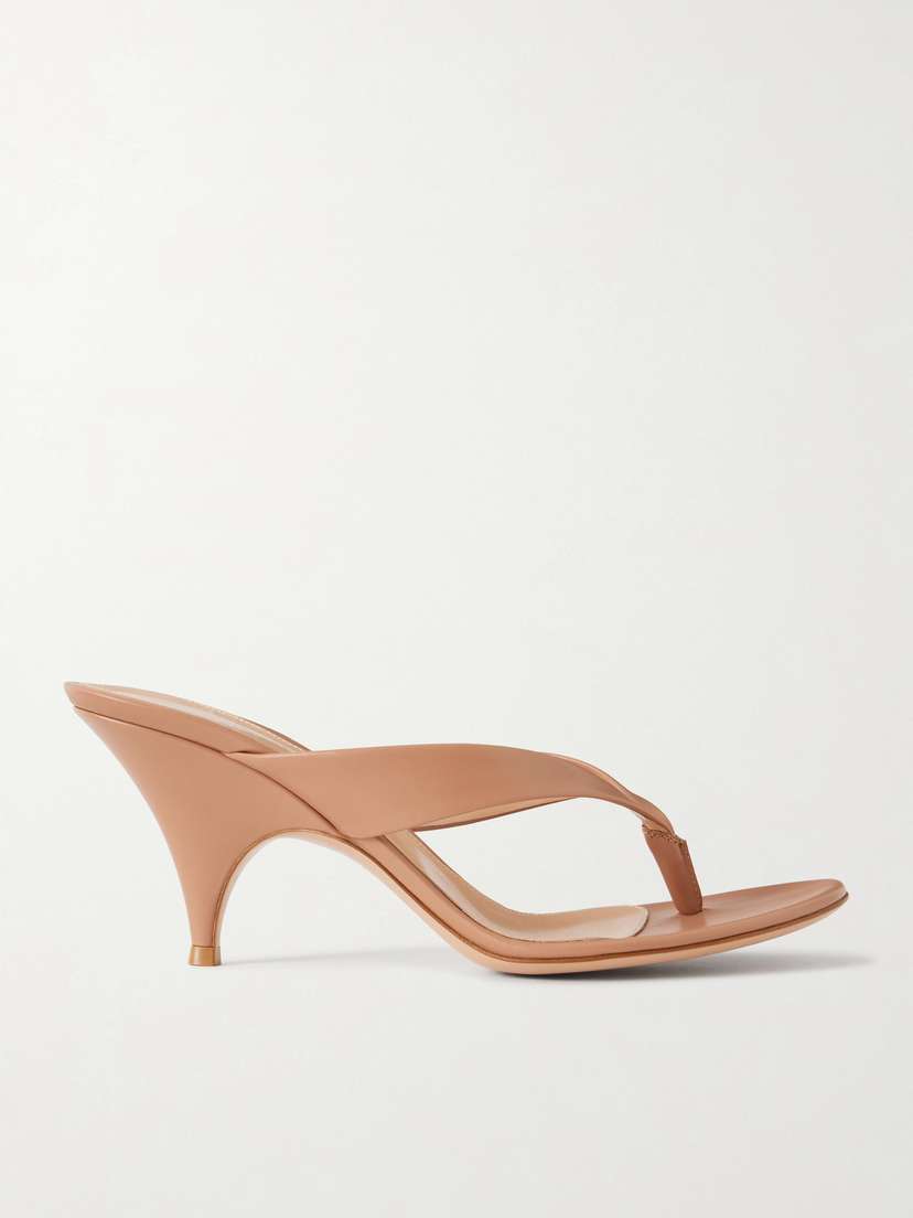 Gianvito Rossi Sofia 70 Leather Thong Sandals