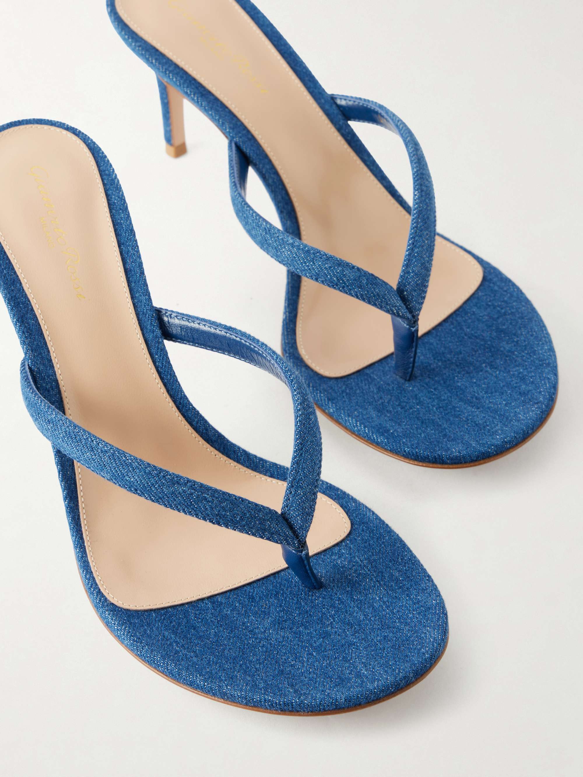 GIANVITO ROSSI Calypso 70 denim sandals | NET-A-PORTER