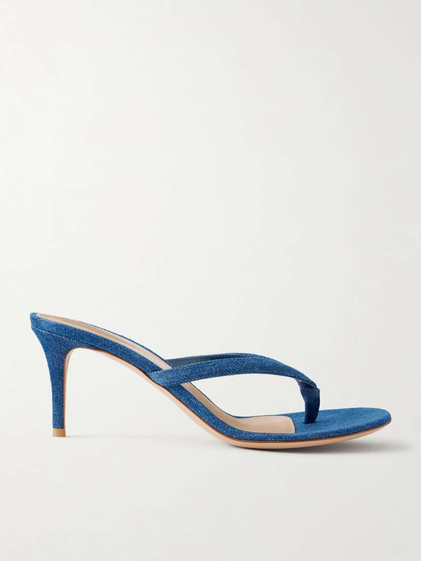 Gianvito Rossi Calypso 70 Denim Sandals