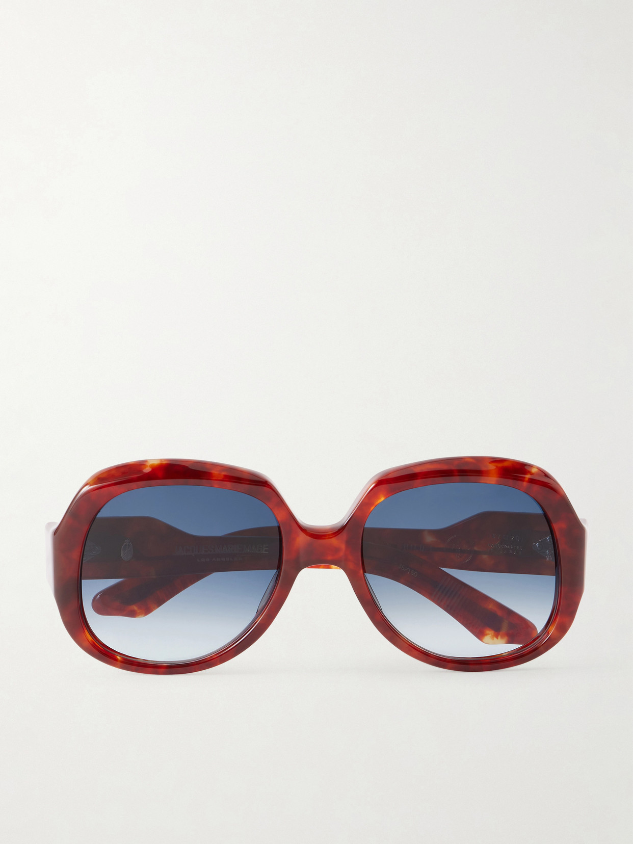 Jacques Marie Mage Ocean Child Round-frame Tortoiseshell Acetate Sunglasses In Red
