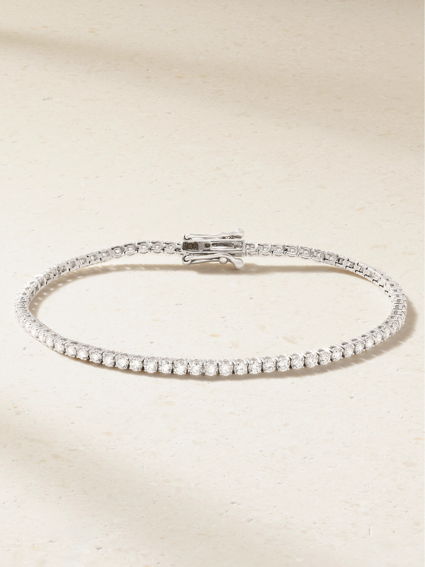 14-karat white gold diamond tennis bracelet