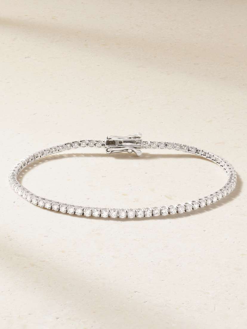 STONE AND STRAND 14-karat White Gold Diamond Tennis Bracelet