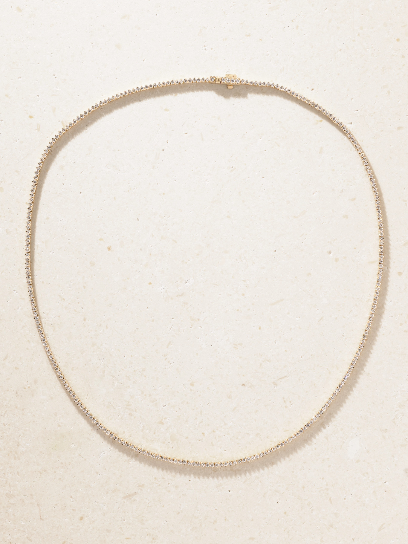 The Essential Dainty 14-karat gold diamond tennis necklace