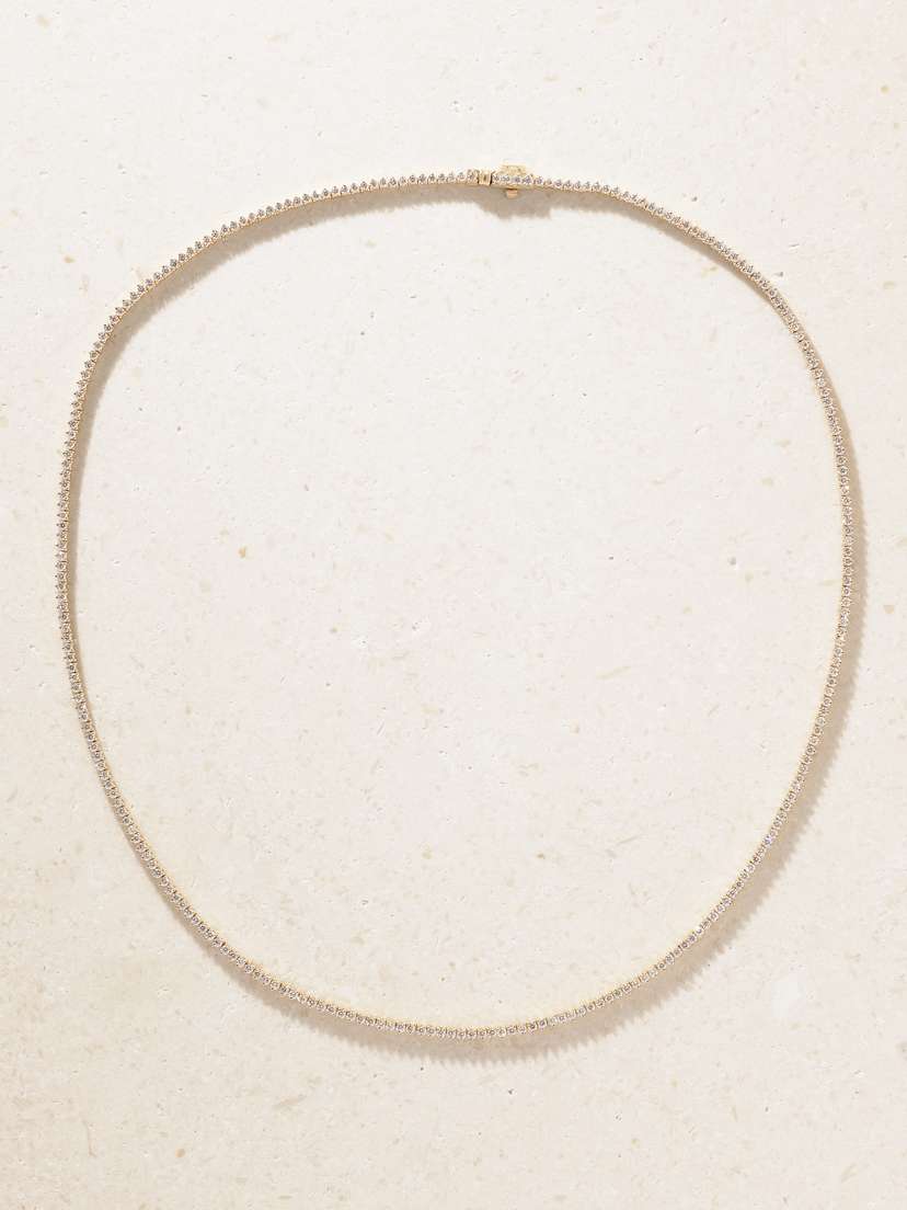 STONE AND STRAND The Essential Dainty 14-karat Gold Diamond Tennis Necklace