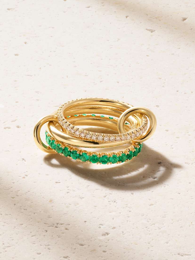 Spinelli Kilcollin Norah 18-karat Gold, Emerald And Diamond Ring