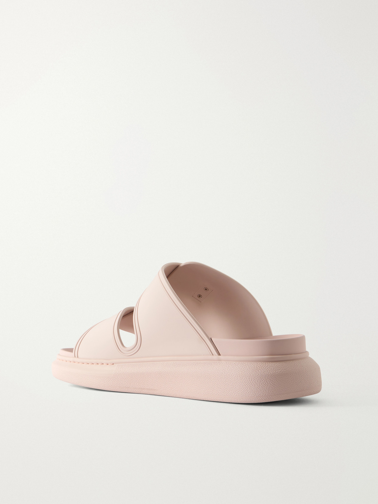 Alexander Mcqueen Pink Rubber Hybrid Slippers   Pink  Donna 40 In Tea Rose/silver