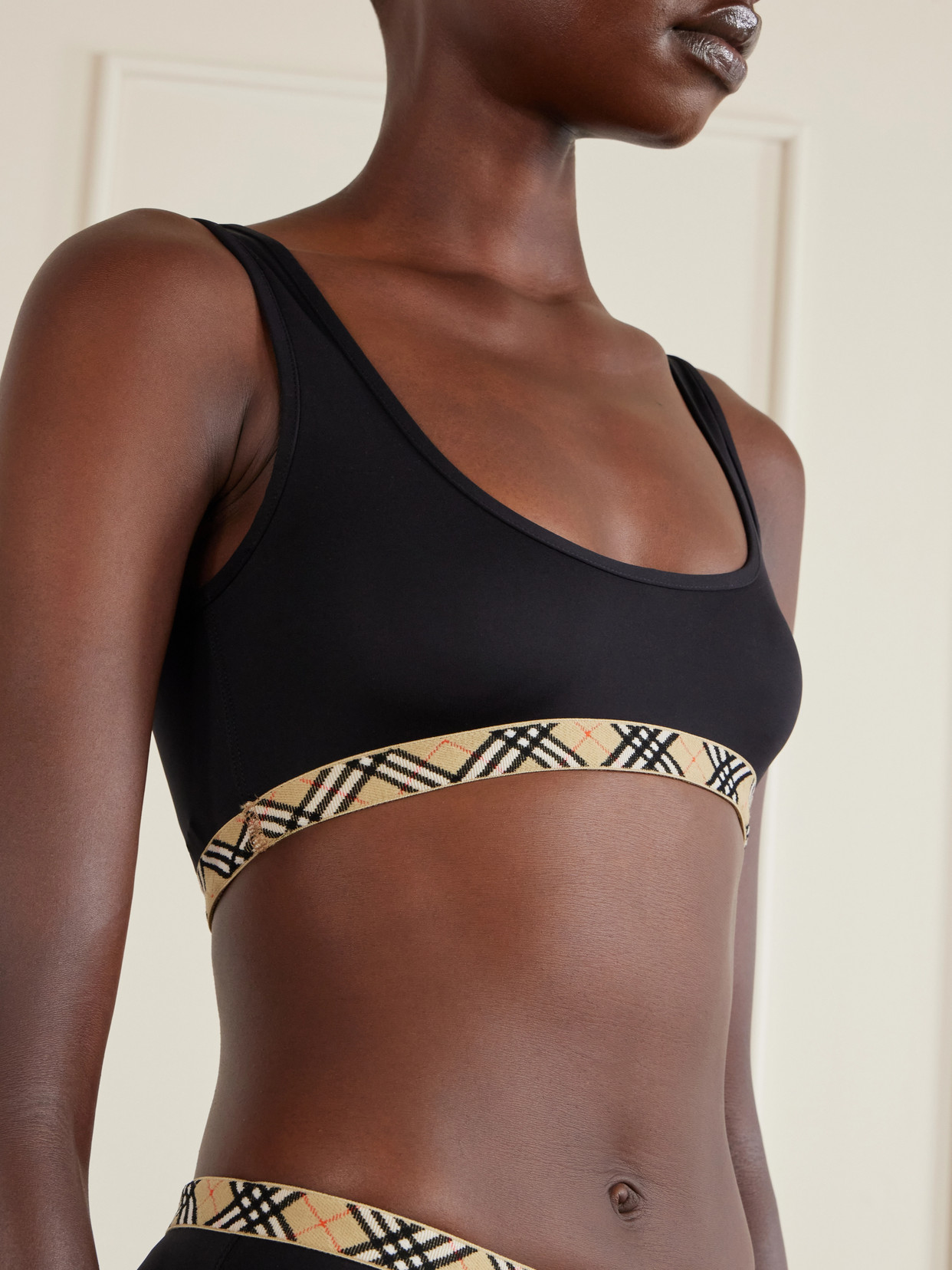 Samphire Checked Bikini Top