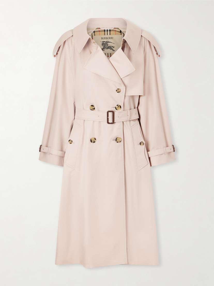 Burberry Fitzorvia Double-breasted Belted Cotton-gabardine Trench Coat