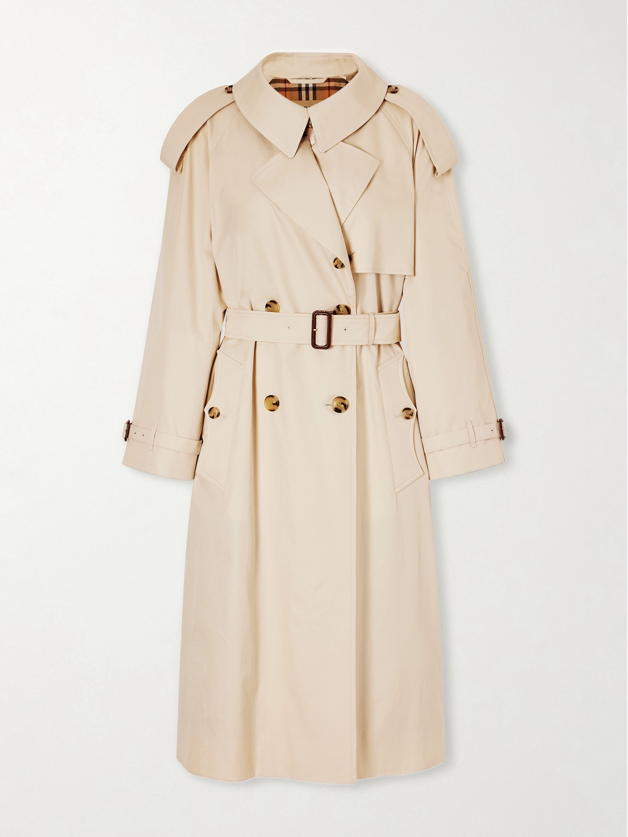 Burberry Fitzrovia Belted Cotton-gabardine Trench Coat In Brown
