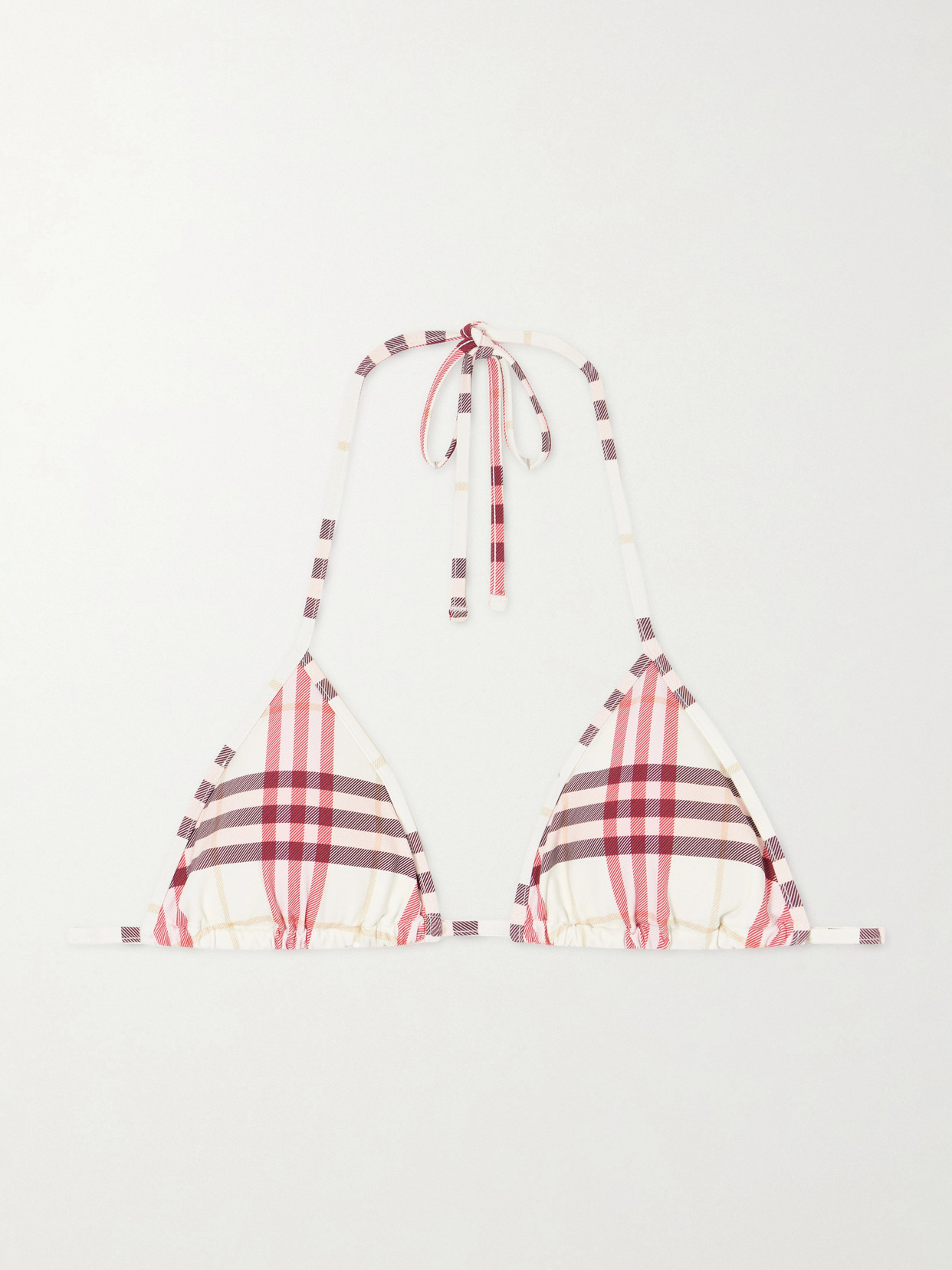 Burberry Sadie Checked Bikini Top In Pink
