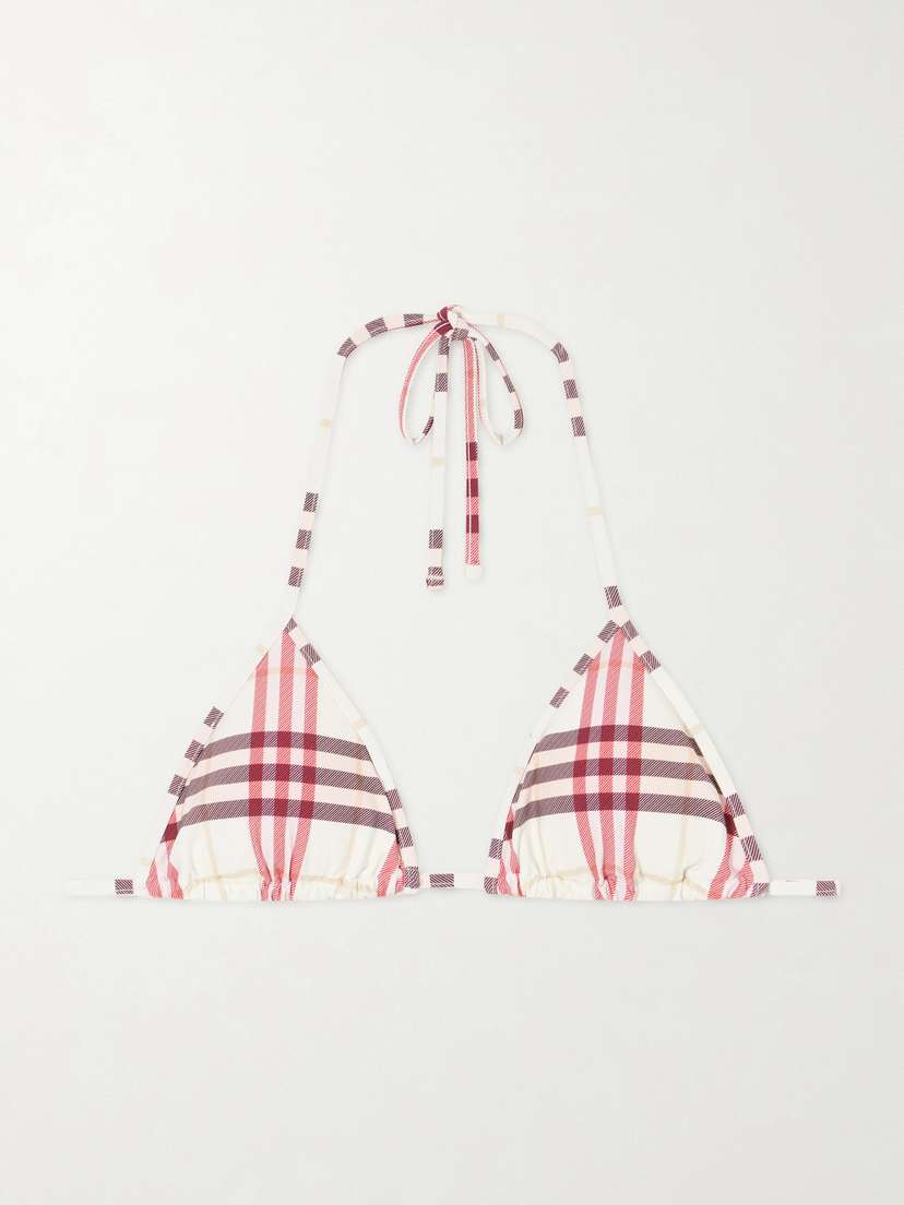 Burberry Sadie Checked Bikini Top