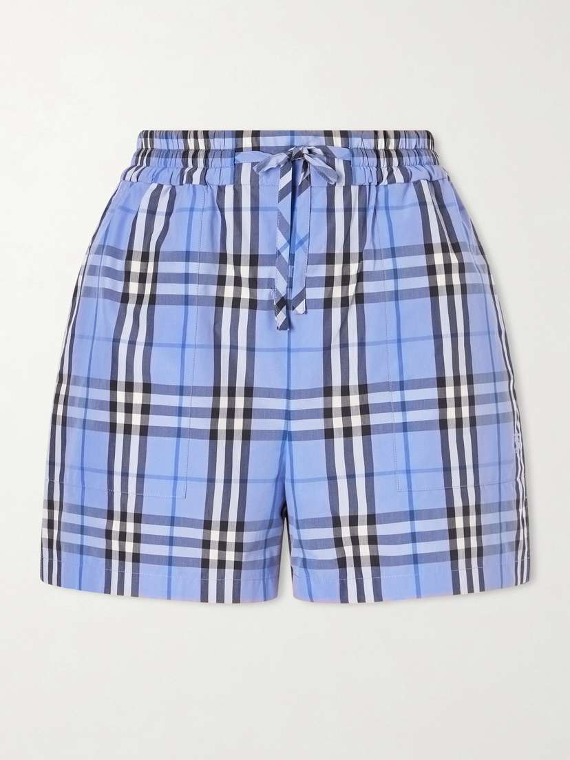 Burberry Plaid Drawstring Cotton Shorts