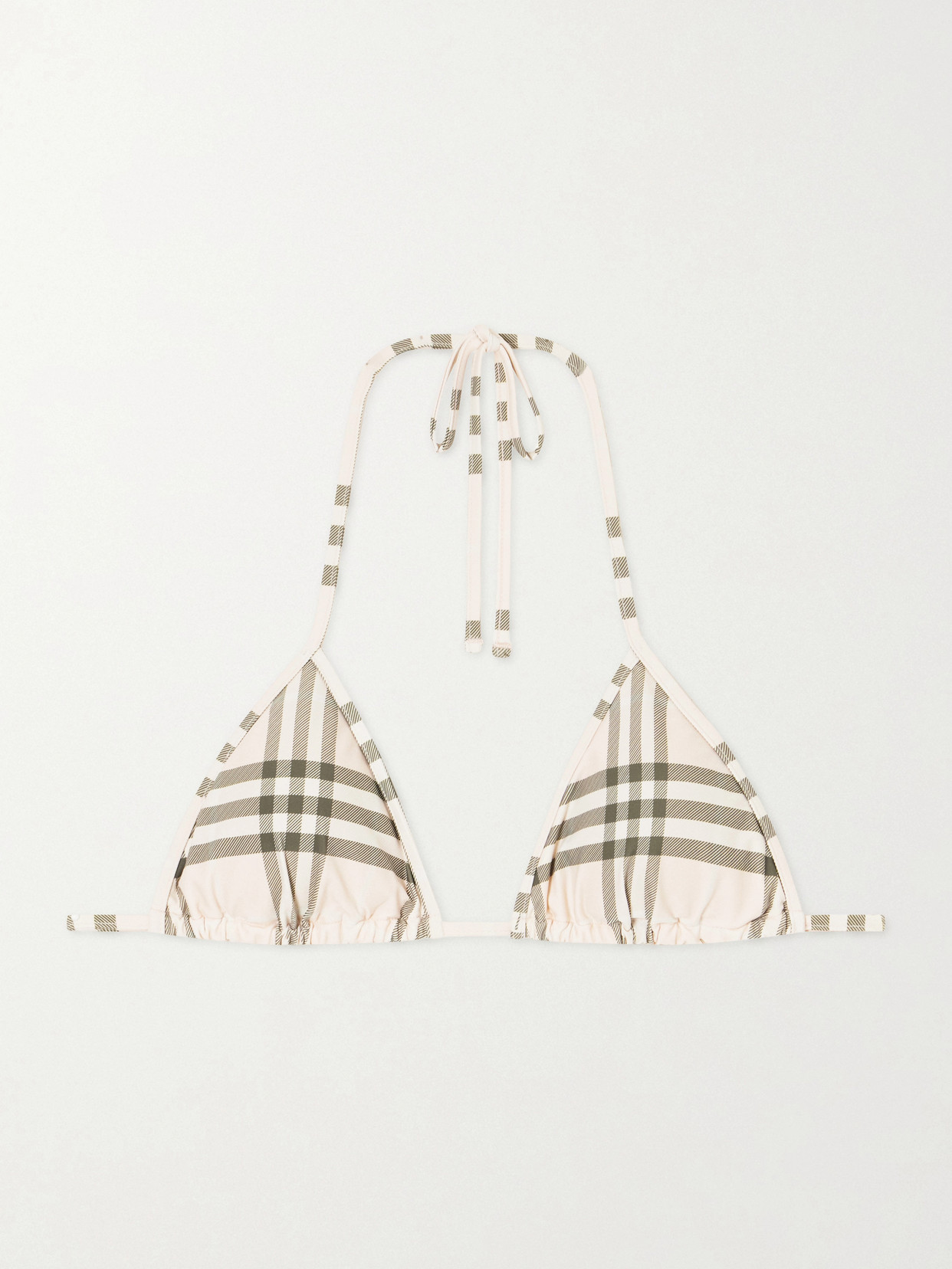Burberry Sadie Checked Bikini Top In White