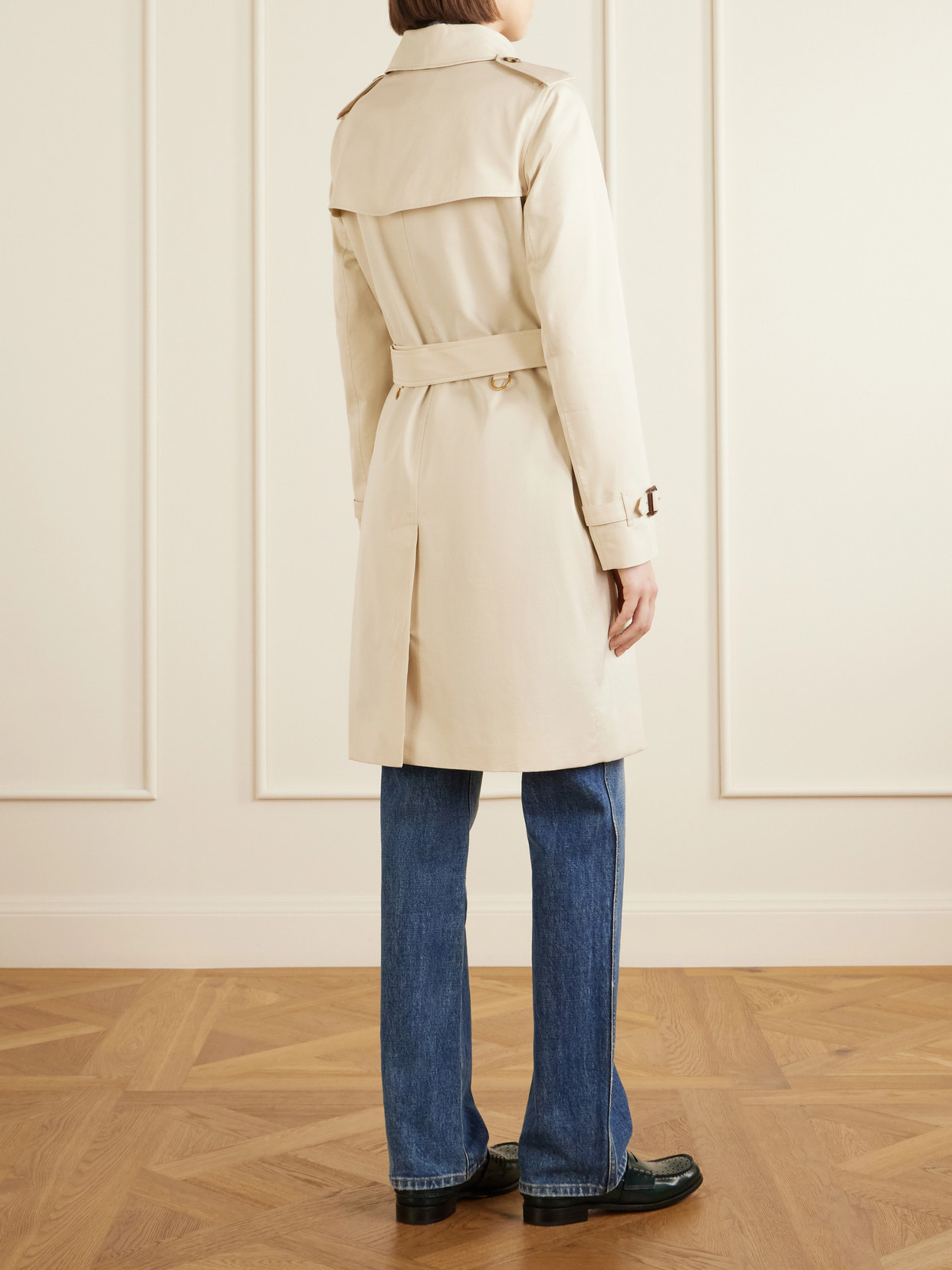 Kensington Double-Breasted Belted Cotton-Gabardine Trench Coat