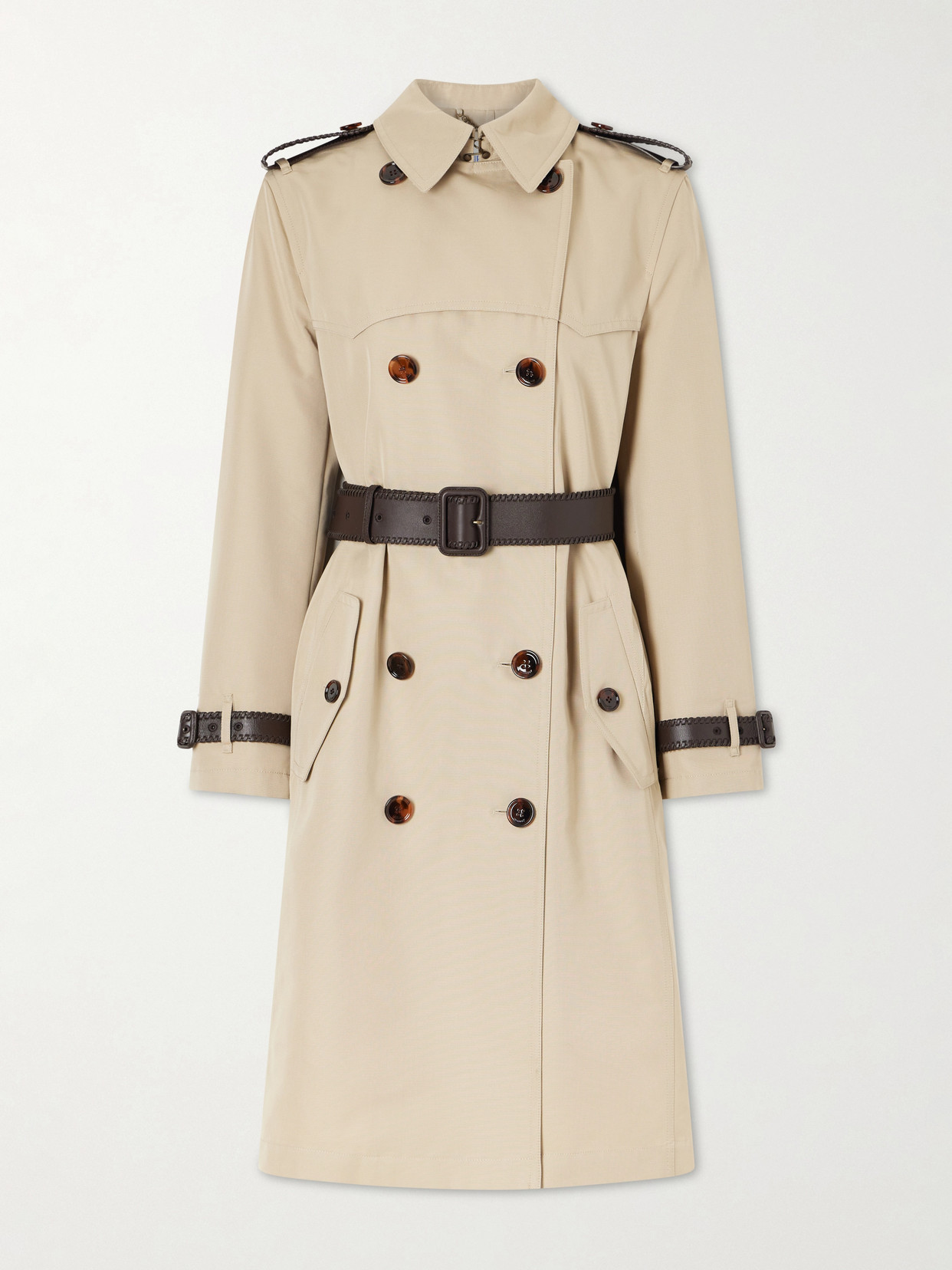 Burberry Foxfield Silk And Cotton-blend Trench Coat In Neutral