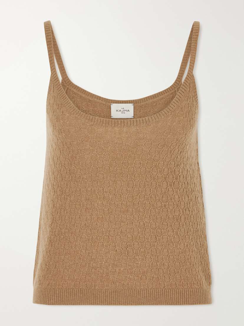 Le Kasha Fregene Pointelle-knit Cashmere Top