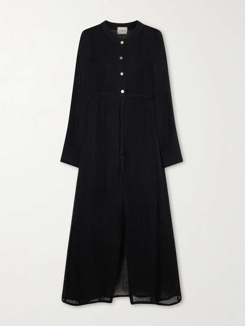 Le Kasha Bibag Linen Maxi Dress