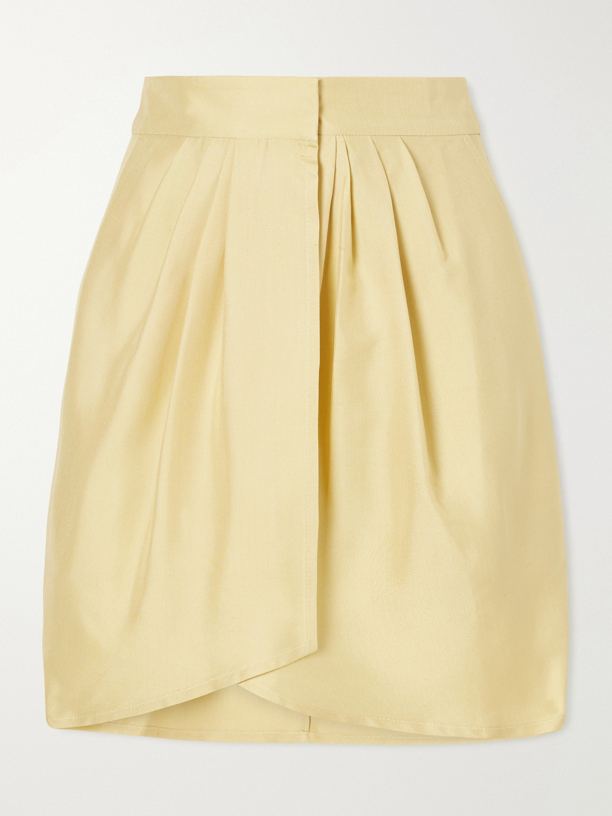 Le Kasha Kamas Silk Pleated Wrap Skirt In Brown