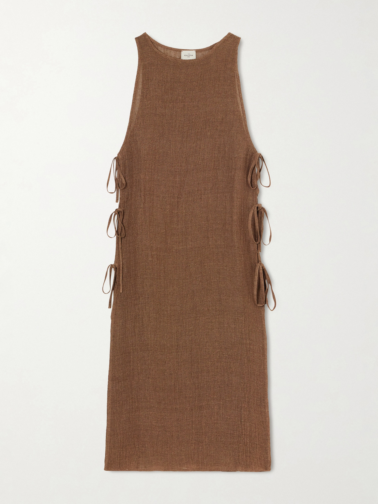 Le Kasha Jarajug Linen Midi Dress In Brown