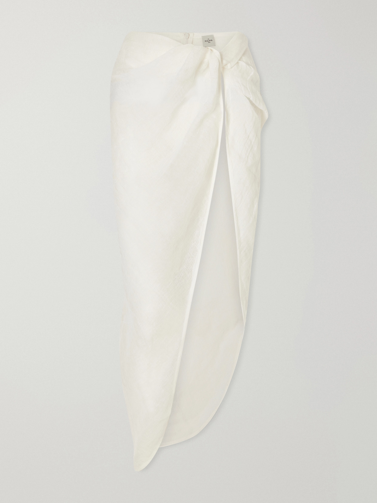 Le Kasha Qaraya Light Linen Pareo Skirt In White