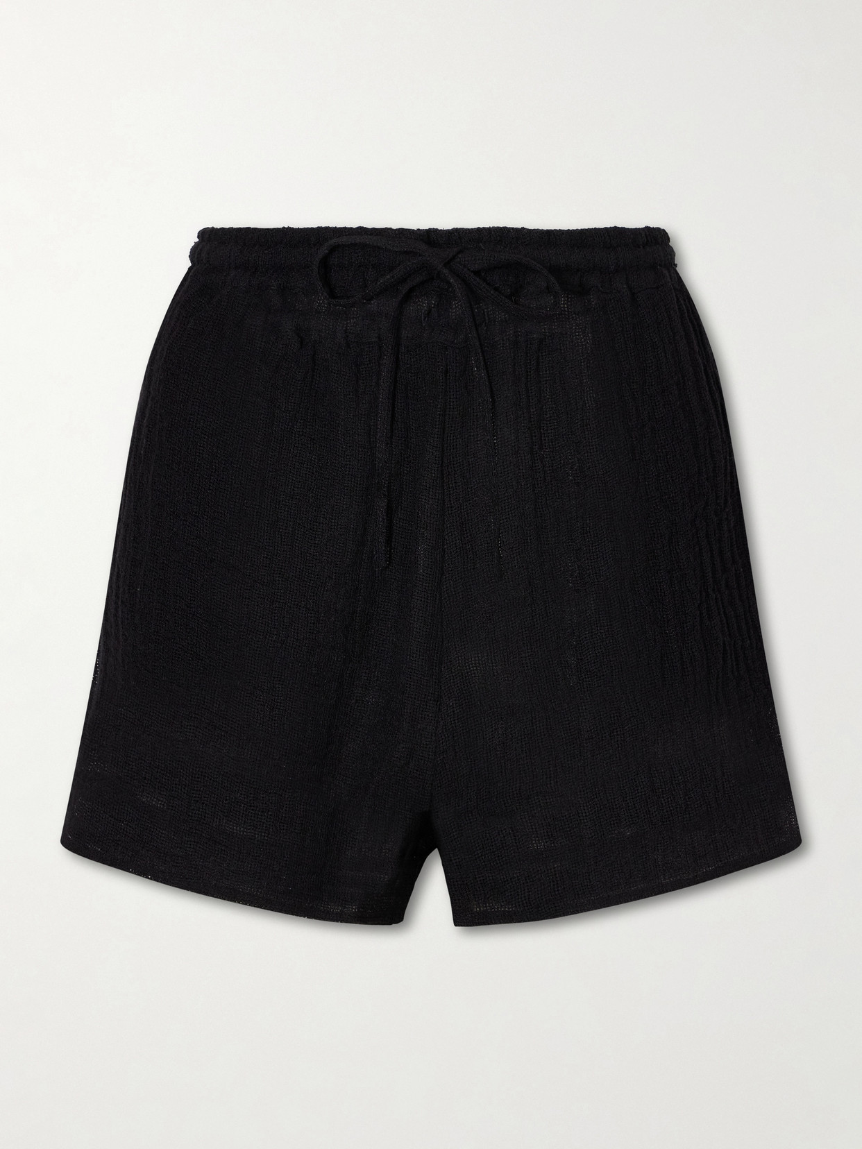 Le Kasha Tabag Linen Mini Shorts In Black