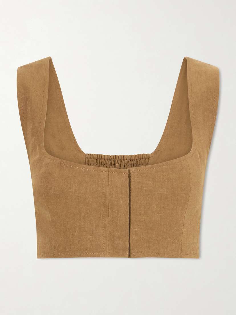 Le Kasha Jirja Linen Cropped Top