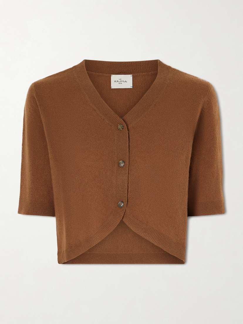 Le Kasha Fano Cropped Cashmere Cardigan